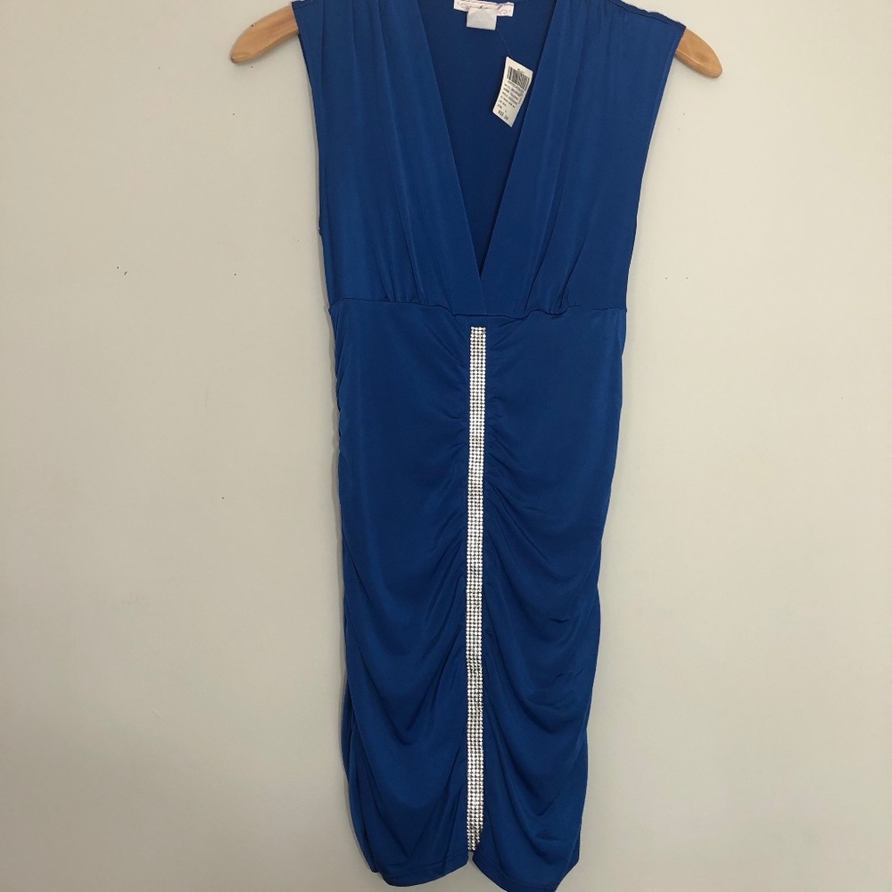 Blue Party Dress with rhinestones - NWT